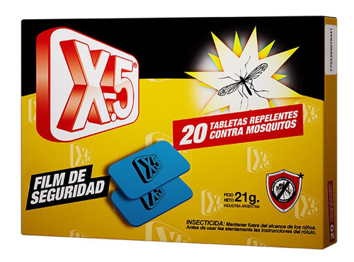 Tableta Insecticida Repelente Mata Mosquitos X-5 X 20 Noches