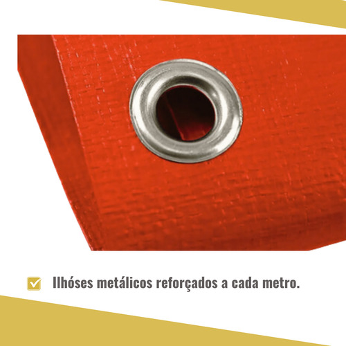 Lona Laranja Multiuso 5x6m De Polietileno Resistente