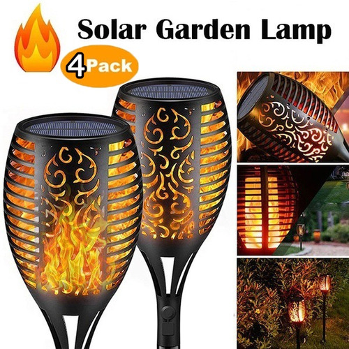 4pcs 12led Luz Solar Antorcha Luz Al Aire Libre Jardín Céspe