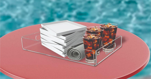 Bandeja Acrilica Transparente 40x25 Cm