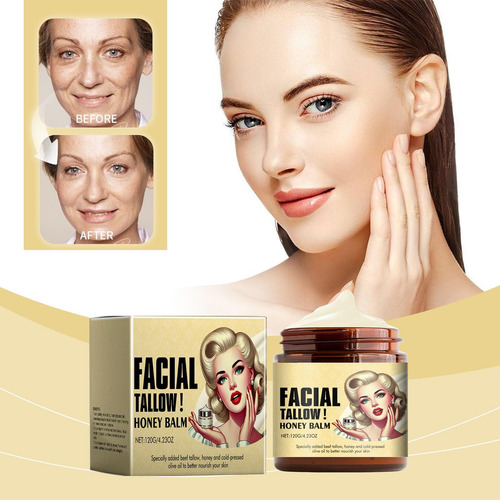 Beef Tallow Honey Crema Hidratante Facial, 120g Crema