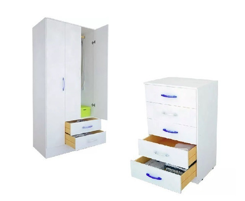 Combo Dormitorio Chifonier + Placard 3 Puertas - 2 Cajones