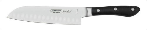 Cuchillo Santoku Tramontina Prochef Con Lámina De Acero Inox Color Negro