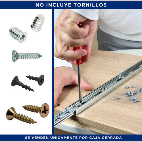 Corredera Telescópica Push Open 50 Cm Hafele Color Zincado Zincado