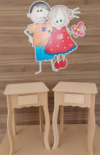 Imagem 1 de 6 de Kit Aparadores Criado Mudo Decoração Festa Liso Mdf
