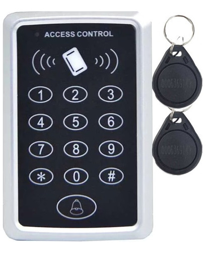 Controle Acesso Rfid, Senha Porta Portão C/ 5 Chaveiros