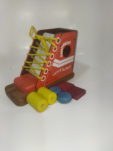 Vintage Juguete Colección De Madera Tipo Puzzle Hecho En Usa