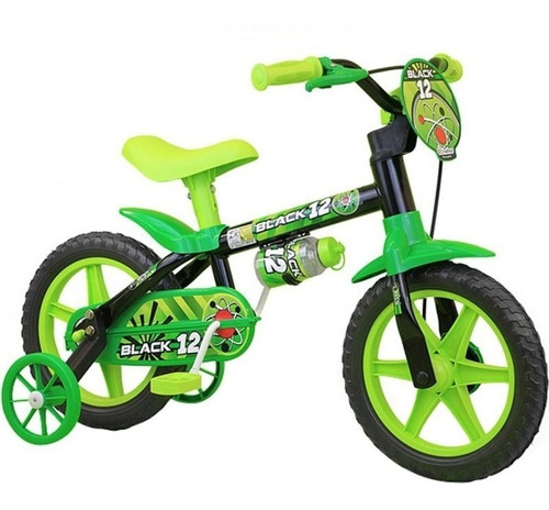 Bicicleta Criança De 3 A 5 Anos Aro 12 Menino Black Nathor