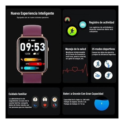 Reloj Inteligente Impermeable Sports Smartwatch Para Mujer