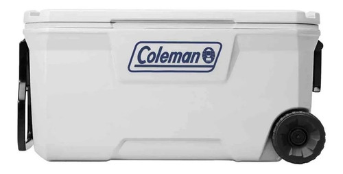 Hielera Cooler Blanca 100qt Coleman 160 Latas 94lts C/ruedas
