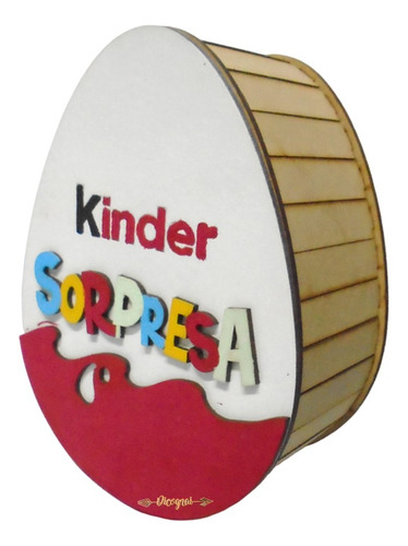 Caja Dulcero Huevo Kinder Regalo Sorpresa Mdf Pintada 1pza