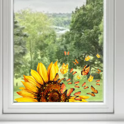 Pegatinas De Pared Con Forma De Mariposa Y Girasol, Para