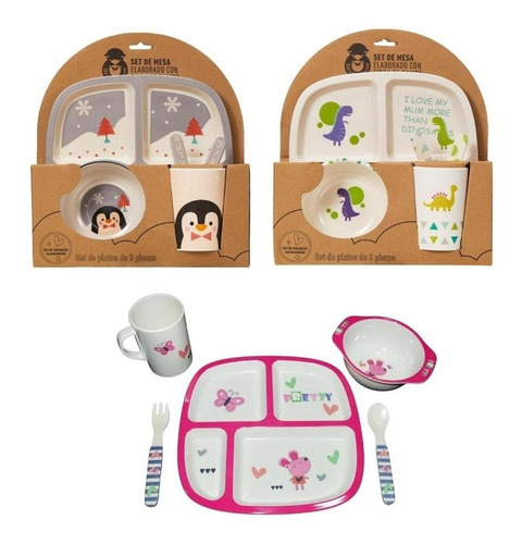 Set De Vajilla Infantil Cuadrado