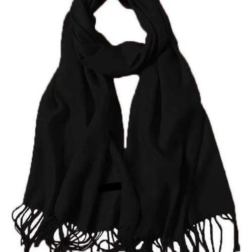 Cachecol Lenço Xale Echarpe Cores Cor Preto Desenho Do Tecido Liso Tamanho Un