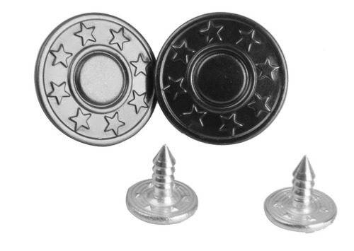 Imagen 7 de 11 de 50 Sets Vintage Star Jean Tack Botones De Metal De 17 Mm