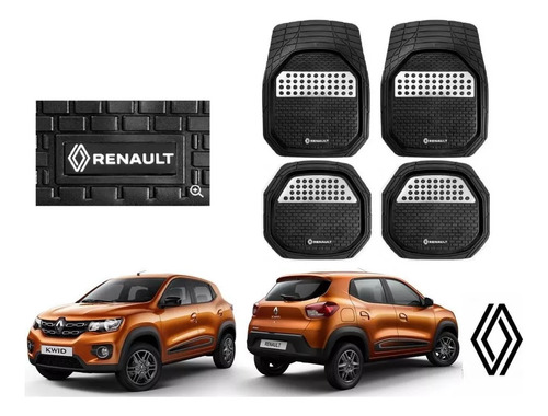 Tapetes 4pz Bandeja 3d Logo Renault Kwid 2019 A 2022 2023 24