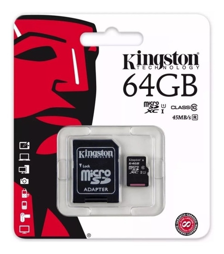 Tarjeta de memoria Kingston SDC10G2 con adaptador SD 64GB