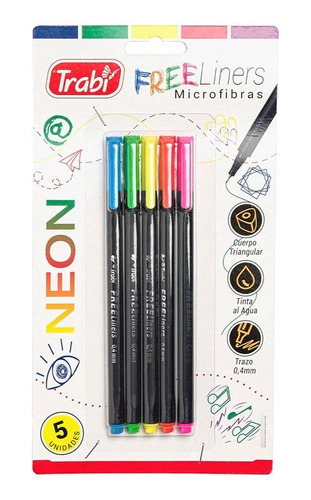 Microfibras Trabi Free Liners Neon Blister X 5 Colores