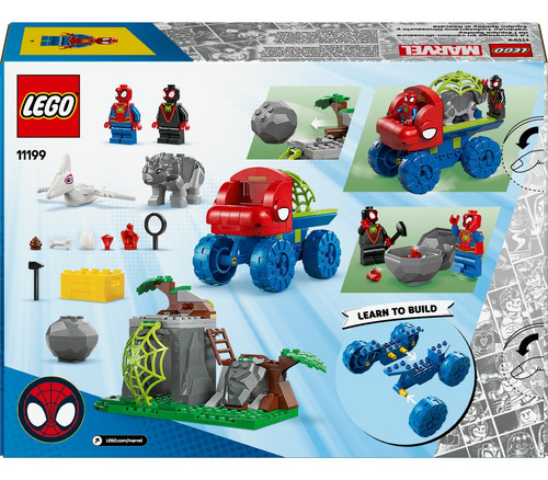 LEGO® Marvel Spidey y sus Sorprendentes Amigos Vehículo Todoterreno Dinosaurio y Equipo Spidey al Rescate 11199; auto de juguete 4+