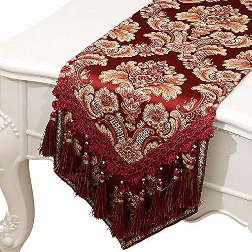 Riverbyland Elegant Table Runner Jacquard Rojo Modelo 79x13