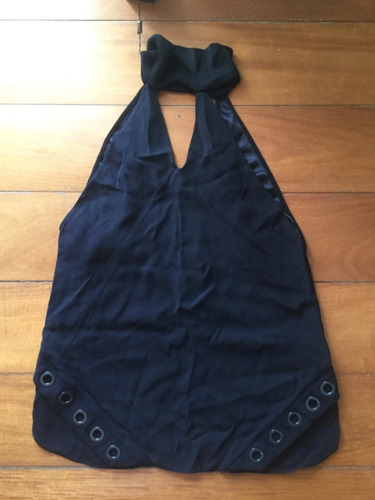 Blusa Animale Preta Alongada Em Viscose Nova Com Etiqueta