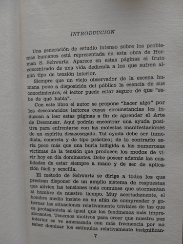 Libro El Arte De Descansar Herman S. Schwartz (Usado)