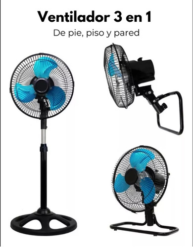 Ventilador 3 Velocidades 18 Pulgadas Pedestal Aspas Metal Color De La Estructura Plataynegro Color De Las Aspas Metal Diámetro 50 Cm