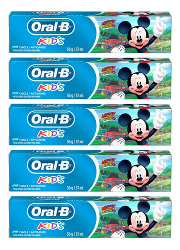 Oral B Kids Kit X6 Pasta Dental Con Fluor Para Niños Mickey 