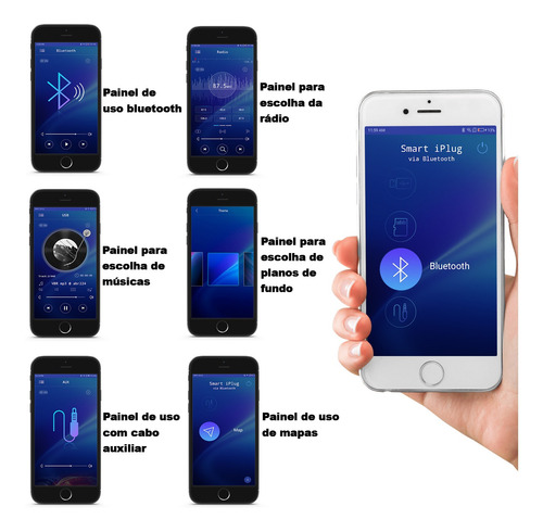 Imagem 3 de 5 de Radio Mp3 Player 1 Din Usb P2 Fm Shutt Denver Bluetooth