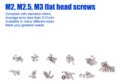 Computer Screws Assortment Kit 600pcs Micro Flat Head M2