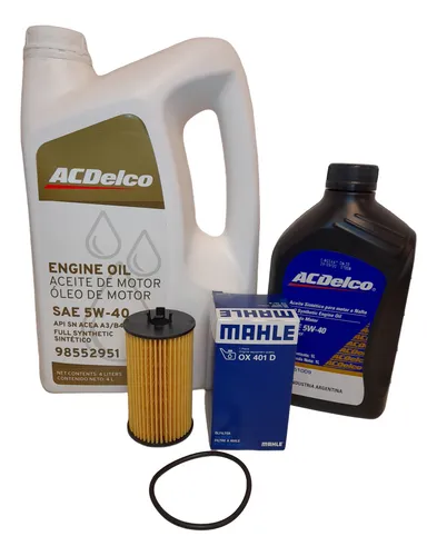 Kit Filtro Aceite + Aceite 5w40 Acdelco 5 Lts Tracker