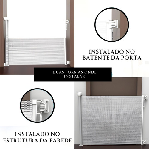 Kit 2 Grades 1.8m Portão Tela Ajustável Divisória Bebe Pet