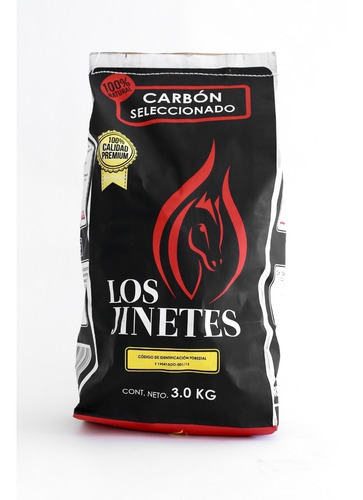 Carbón 3kg, Paquete De 5 Bolsas. Los Jinetes®