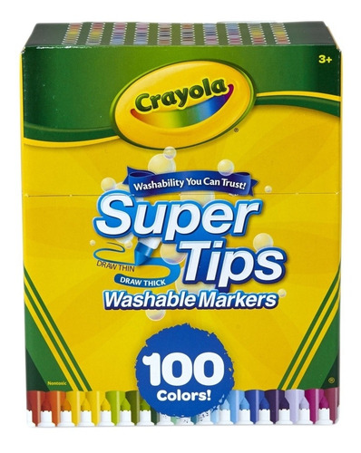 Crayola Super Tips 100 Plumones Originales, Excelente Regalo