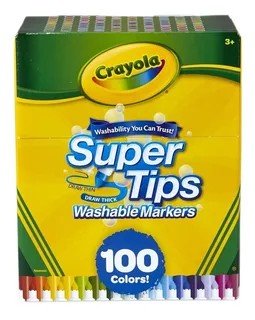 Crayola Super Tips 100 Plumones Originales, Excelente Regalo