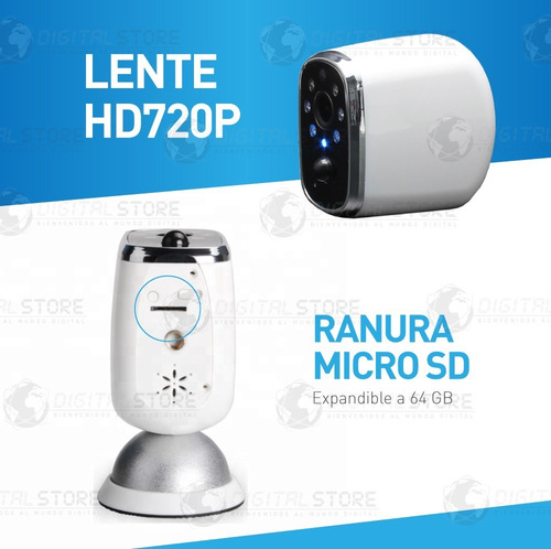 Imagen 5 de 9 de Camara Ip Wifi Interior Seguridad Inalambrica Con Bateria Ir