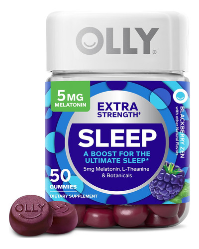 Olly Sleep Extra Fuerza 5 Mg 50 Gomitas Para Dormir Sabor Blackberry