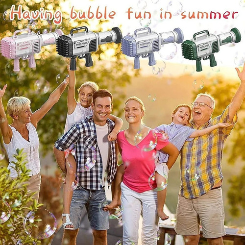 Pistola De Burbujas Rocket Boom De 60 Agujeros Para Niños