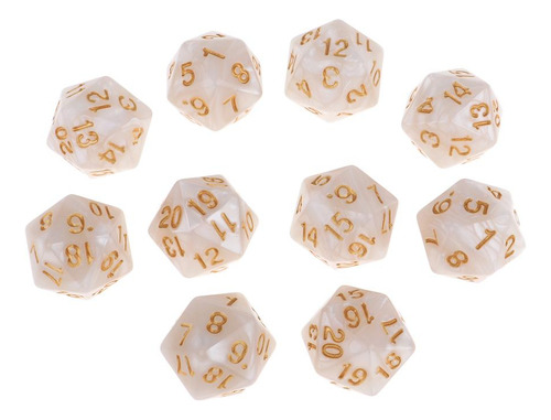 10pcs Dados De Veinte D20 Compatible Con Dnd Rpg Party Games