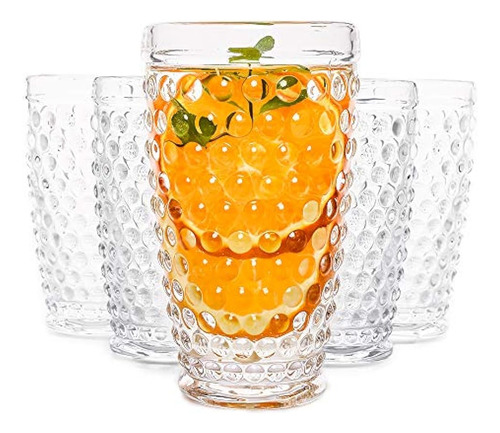 G Hobnail Old Fashioned Iced Beverage Glass 13oz Juego De 6 