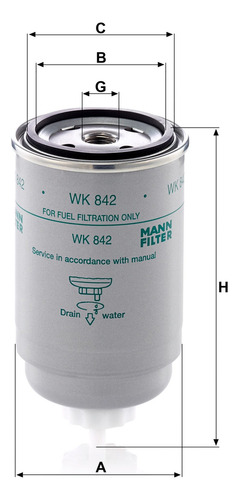 Filtro Comb Mann-filter Wk842 Para Fendt 614 Ls/lsa