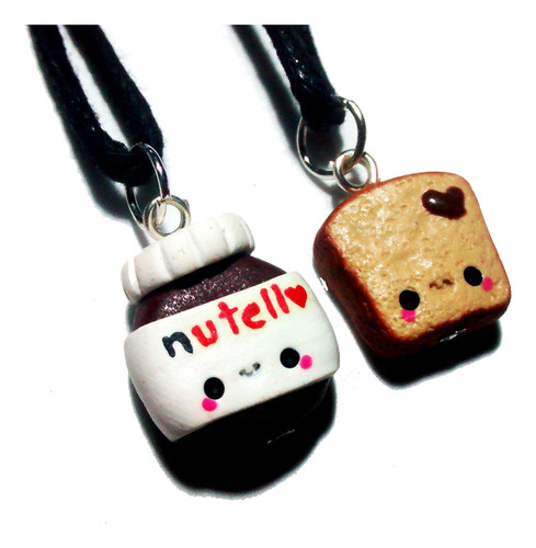 Collar Doble Nutella Pan Pareja Amor Amistad Bff Food Nutella/pan