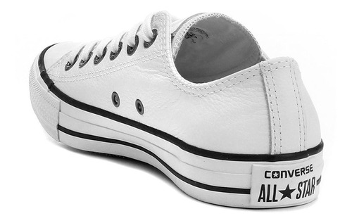 all star todo branco de couro