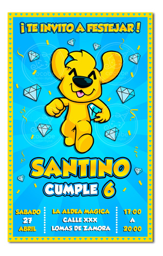 Invitacion Digital Tarjeta Cumpleaños Mike Crack