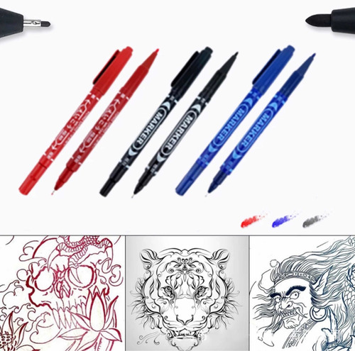 Imagen 1 de 10 de Nuevo!!!!lapiz Tatuaje En 3 Colores.tinta Corporal,2 Tamaños