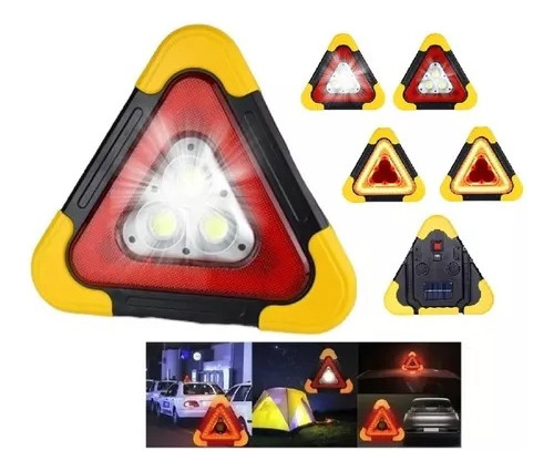 Luces Emergencia Led Auto Triangulo De Emergencia Solar Auto