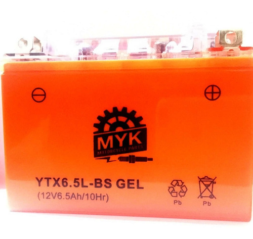 Bateria Gel Myk Ytx6.5l-bs  - Mundomotos.uy