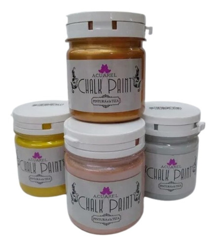 Pintura A La Tiza Chalk Paint Acuarel Metalizada 200cc X Un. Color Bronce