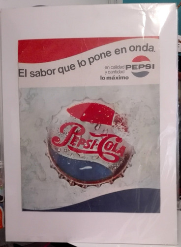 Viejo Anuncio Publicidad De Papel, Pepsi-cola