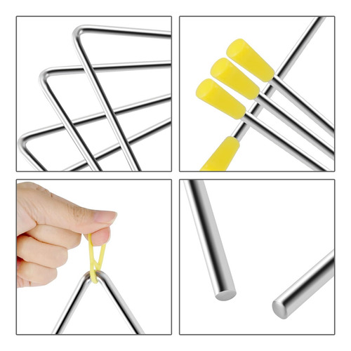 Instrumento De Percusión Triangular Eastrock De 4, 5, 6 In
